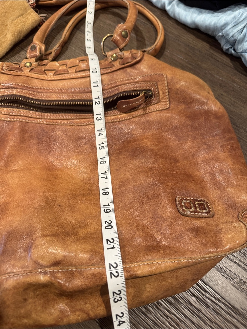 Bed Stu EUC Leather Tote Handbag in Distressed Tan - Picture 7 of 7